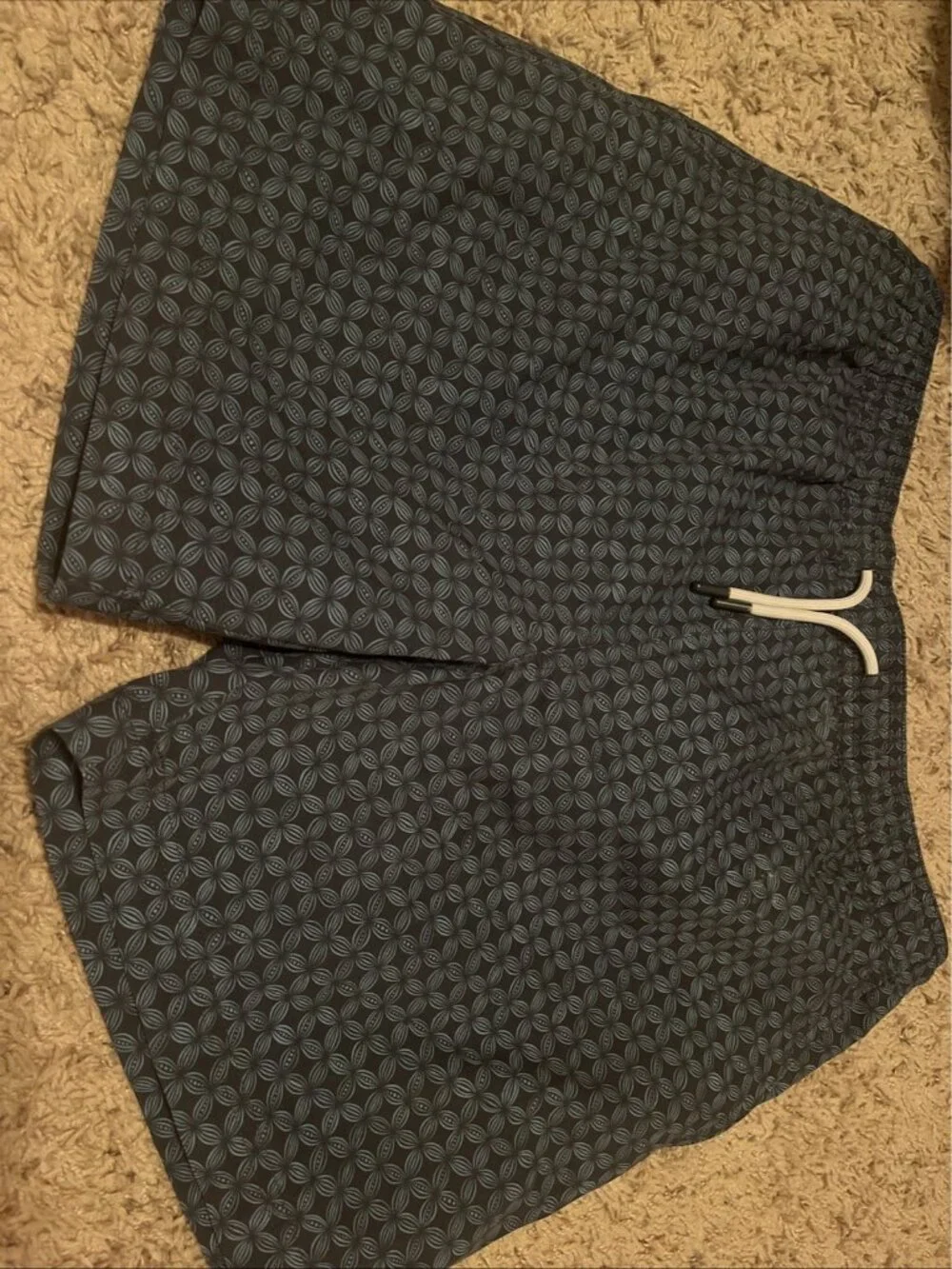 Berkley Jensen Men Small Swim Trunks Blue Geometric Medallion Print Board Shorts